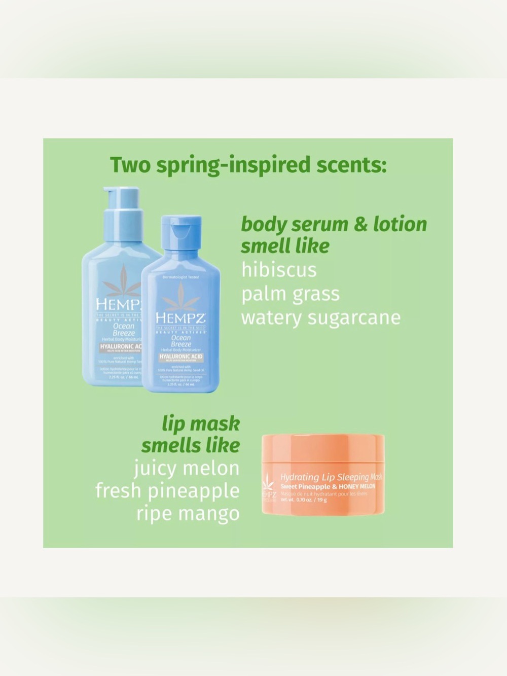 Hempz Vacation Hydration Set - Blue & Peach - Picture 2 of 4